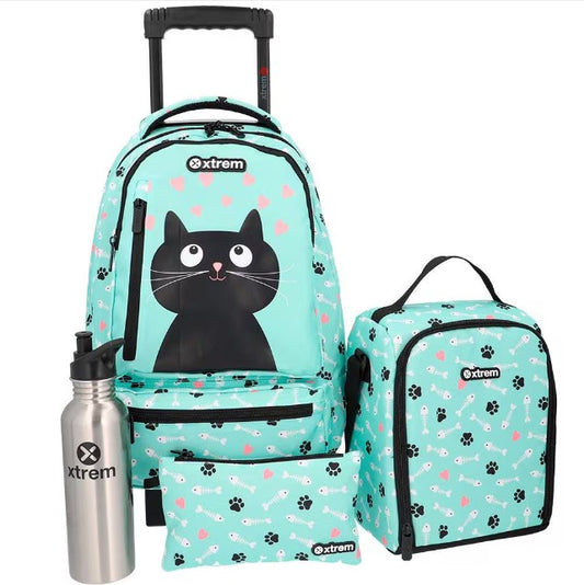 Kit Conjunto 4 Pcs Mochila Carrinho