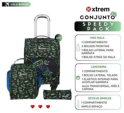 Kit Xtrem Mala Lancheira Estojo Speedy Pack
