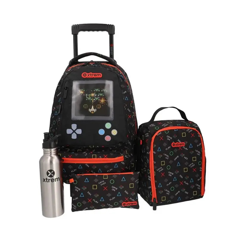 Kit Conjunto 4 Pcs Mochila Carrinho