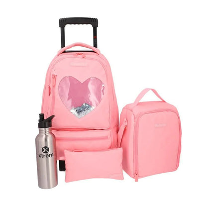 Kit Conjunto 4 Pcs Mochila Carrinho